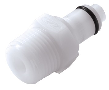 PLCD24006 - CPC Stecker 3/8" NPT Außengewinde, mit Absperrventil, Buna-N Dichtung