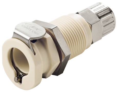 PLC1200612 - CPC Kupplung 9,5 mm AD / 6,4 mm ID Klemmringverschraubung, ohne Absperrventil, EPDM