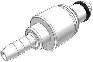 PMCD2202 - Stecker 3,2 mm Schlauchanschluss, mit Absperrventil, Buna-N Dichtung