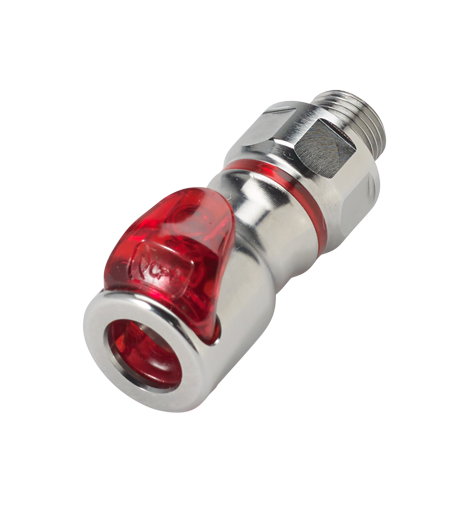 LQ2D3102RED - LQ2 Kupplung für Flüssigkühlung mit 1/8" G Außengewinde, mit Absperrventil, EPDM-Dichtung, Rot