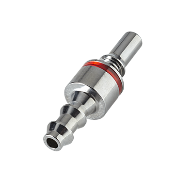 LQ2D2204LRED - LQ2 Stecker mit 6,4 mm Schlauchanschluss für eine Flüssigkühlung, mit Absperrventil, EPDM-Dichtung, Rot