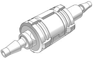 SMCDM3 - CPC Kupplung 3,0 mm Schlauchanschluss, mit Absperrventil, Buna-N Dichtung