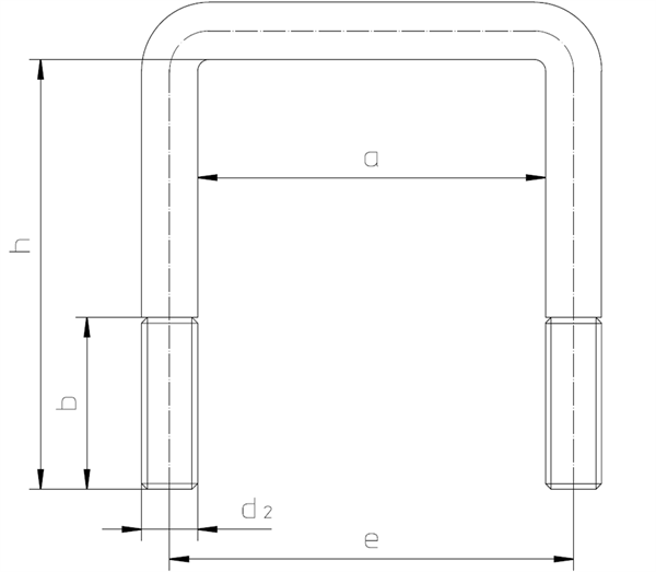 Quadratrohrbügel - Halterung für Vierkantrohr