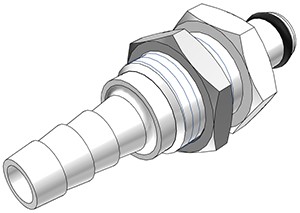 PMC4204 - Stecker 6,4 mm Schlauchanschluss, Plattenmontage, ohne Absperrventil, Buna-N Dichtung
