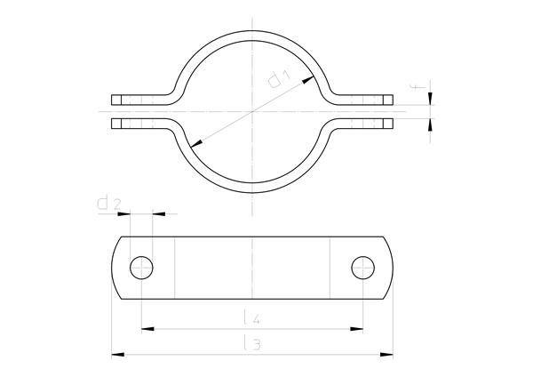 Rohrschelle aus Edelstahl V2A Art 352560