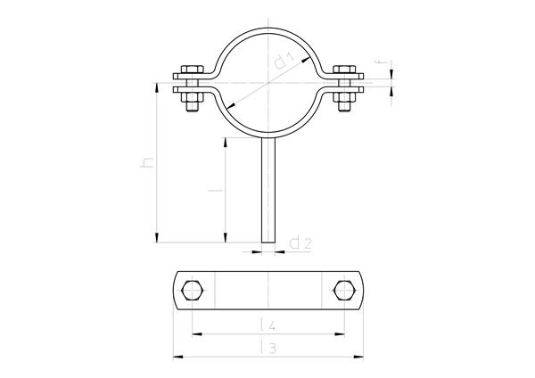 Rohrschellen mit Schaft 352510 V2A