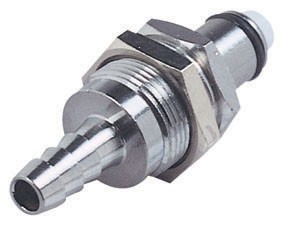 MCD4204 - CPC Metall Stecker mit 6,4 mm Schlauchanschluss, Plattenmontage, mit Absperrventil, Buna-N Dichtung