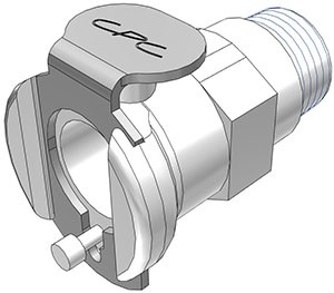 PMCD1002BSPT - Kupplung 1/8" BSPT Außengewinde, Plattenmontage, mit Absperrventil, Buna-N Dichtung