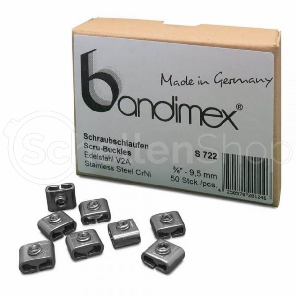 Bandimex S722 Schraubschlaufen für Bandbreite 9 mm (3⁄8″), V2A Edelstahl