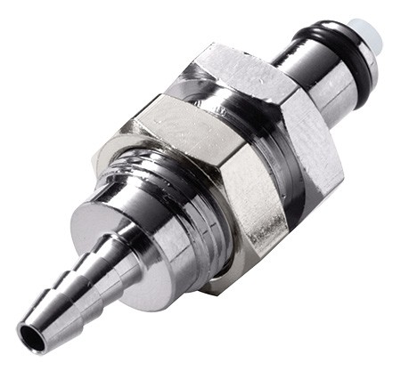 MCD4202 - CPC Stecker aus Metall 3,2 mm Schlauchanschluss, Plattenmontage, mit Absperrventil, Buna-N Dichtung