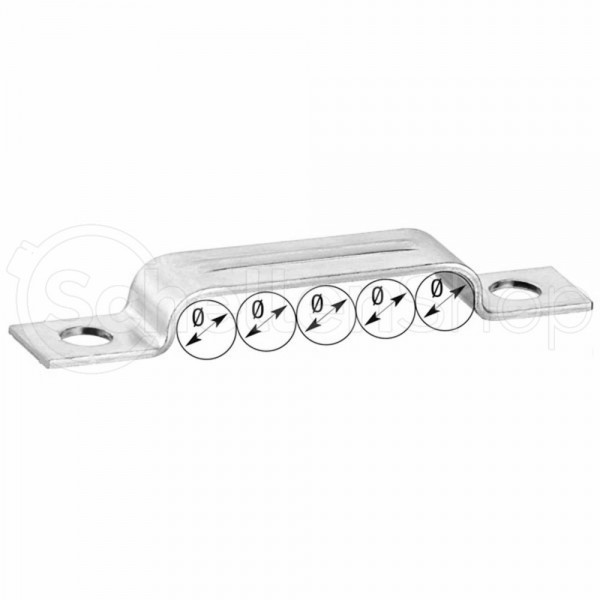 Befestigungsschelle BSL nach DIN 72573 für 5 Leitungen / Kabel / Rohre, Stahl verzinkt