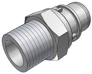 HFC24812 - Schlauchstecker mit 1/2" NPT Außengewinde, ohne Absperrventil, EPDM-Dichtung
