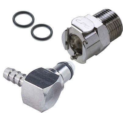 BMW02 - KBMW Benzinkupplungsset für 6 mm Benzinschlauch mit Absperrventil, beidseitig, Viton-Dichtung