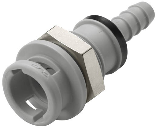 NS2D160412 - Non-Spill CPC Kupplung mit 6,4 mm Schlauchanschluss und Absperrventil zur Plattenmontage, EPDM-Dichtung
