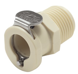 PLCD1000612BSPT - CPC Kupplung 3/8" BSPT Außengewinde, mit Absperrventil, EPDM