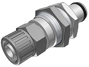 LC40006 - CPC Messing Stecker mit 9,5mm Klemmringverschraubung zur Plattenmontage