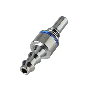 LQ2D2204LBLU - LQ2 Stecker für Flüssigkühlung mit 6,4 mm Schlauchanschluss, mit Absperrventil, EPDM-Dichtung, Blau
