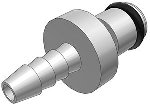 MC2202 - CPC Stecker aus Metall mit 3,2 mm Schlauchanschluss, ohne Absperrventil, Buna-N Dichtung