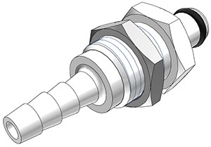 PMC4203 - CPC Kupplung Stecker 4,8 mm Schlauchanschluss, Plattenmontage, ohne Absperrventil, Buna-N Dichtung