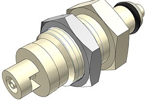 PMCD420112 - CPC Stecker 1,6 mm Schlauchanschluss, Plattenmontage, mit Absperrventil, EPDM-Dichtung