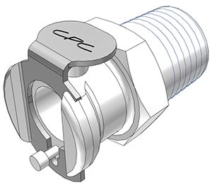 PMCD1004BSPT - CPC Kupplung 1/4" BSPT Außengewinde, mit Absperrventil, Buna-N Dichtung
