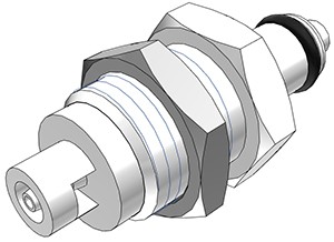 PMCD4201 - CPC Kupplung Stecker 1,6 mm Schlauchanschluss, Plattenmontage, mit Absperrventil, Buna-N Dichtung