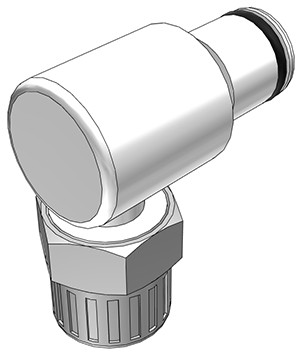 PLC21006 - Stecker 9,5 mm AD / 6,4 mm ID Klemmringverschraubung, ohne Absperrventil, Buna-N Dichtung