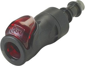 PLQ2D1704LRED - PLQ2 CPC-Kupplung mit 6,4 mm Anschluss, Absperrventil, Rot