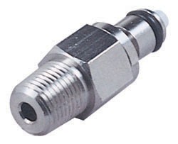 MCD2402BSPT - CPC Stecker aus Metall mit 1/8" BSPT Außengewinde, mit Absperrventil, Buna-N Dichtung
