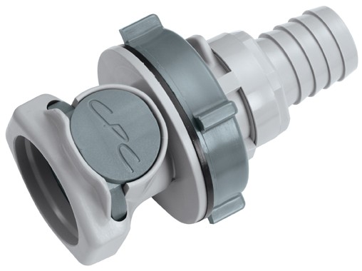 HFC161012 - Wasser Schnellkupplung mit 15,9 mm Schlauchanschluss zur Plattenmontage, ohne Absperrventil