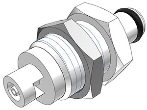 PMC4201 - Stecker 1,6 mm Schlauchanschluss, Plattenmontage, ohne Absperrventil, Buna-N Dichtung