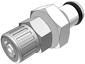 PMC20025 - Stecker 4,0 mm AD / 2,5 mm ID Klemmringverschraubung, ohne Absperrventil, Buna-N Dichtung