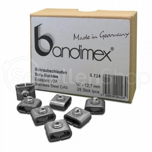 Bandimex S724 Schraubschlaufen für Bandbreite 13 mm (1⁄2″), V2A Edelstahl