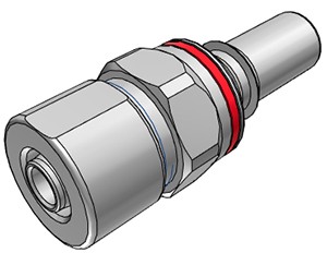 LQ6D20008RED - LQ6 Schlauchtülle mit Klemmringverschraubung mit 12,7 mm Außendurchmesser und 9,5 mm Innendurchmesser, mit Absperrventil, EPDM, Rot