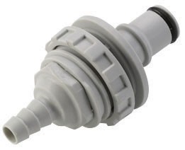 NS4D42004 - Stecker 6,4 mm Schlauchanschluss, Plattenmontage, mit Absperrventil, EPDM-Dichtung