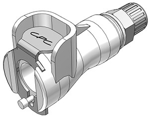 PMCD13M42 - CPC Kupplung 4,0 mm AD / 2,0 mm ID Klemmringverschraubung, mit Absperrventil, Buna-N Dichtung