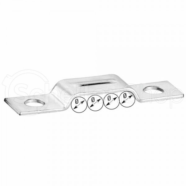 Befestigungsschelle BSL nach DIN 72573 aus Edelstahl V4A für 4 Leitungen / Kabel / Rohre