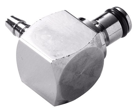 MC2302 - Winkelstecker aus Metall mit 3,2 mm Schlauchanschluss, ohne Absperrventil, Buna-N Dichtung