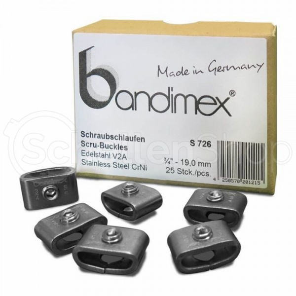 Bandimex Schraubschlaufen S726 für Bandbreite 19 mm (3⁄4″), V2A Edelstahl