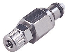 MCD20025 - CPC Stecker aus Metall 4,0 mm AD / 2,5 mm ID Klemmringverschraubung, mit Absperrventil, Buna-N Dichtung