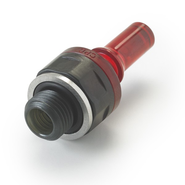PLQ2D4702RED - PLQ2 CPC-Stecker mit 1/8" G-Gewinde, Absperrventil, Rot