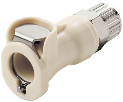 PLCD1300612 - CPC Kupplung mit 9,5 mm Außendurchmesser und 6,4 mm Innendurchmesser Klemmringverschraubung, mit Absperrventil, EPDM